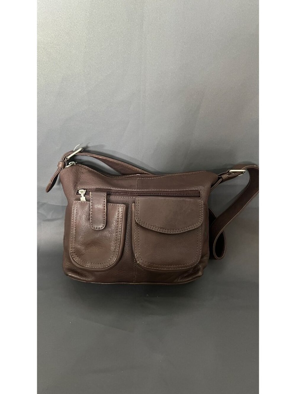 Paul & Taylor Brown Genuine Leather Crossbody Bag With Multiple Pockets